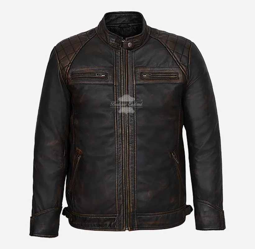 NORSEMEN Biker Leather Jacket For Mens Real Leather Fashion Jacket