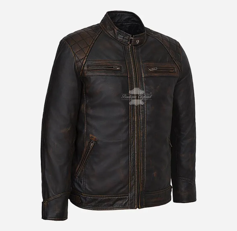 NORSEMEN Biker Leather Jacket For Mens Real Leather Fashion Jacket