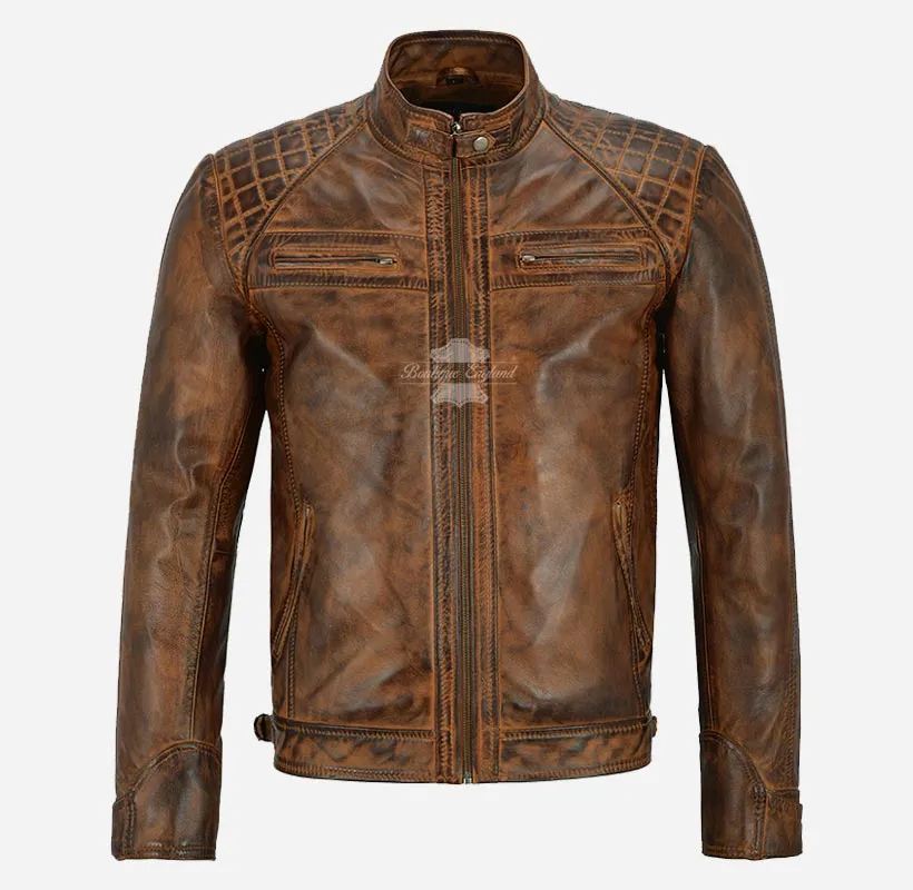 NORSEMEN Biker Leather Jacket For Mens Real Leather Fashion Jacket