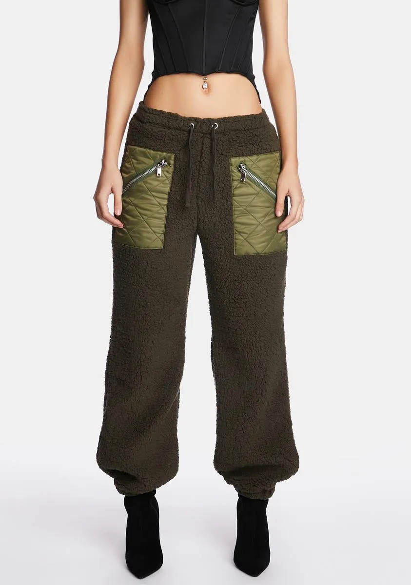 Nuclear Unit Faux Shearling Joggers