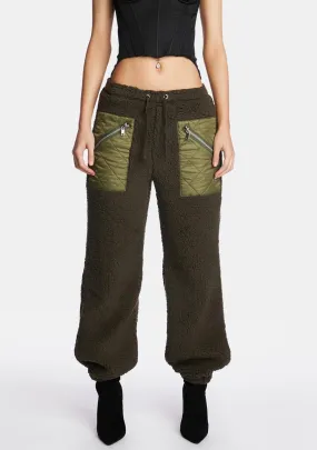 Nuclear Unit Faux Shearling Joggers