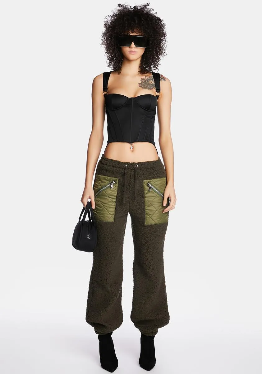 Nuclear Unit Faux Shearling Joggers