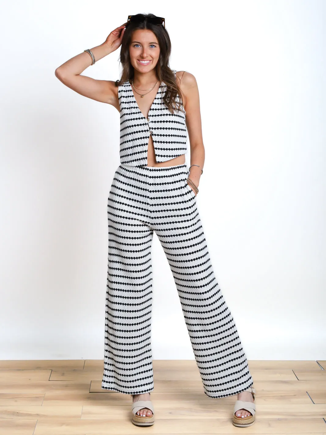 On Cloud Nine Striped Knit Vest