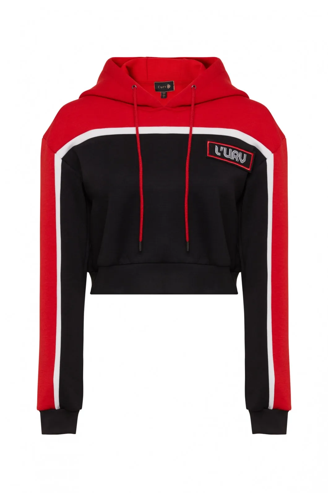 On Target Crop Sweater - Black / Red