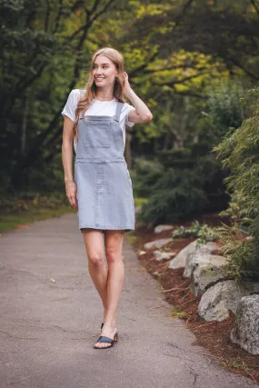 Papillon Stretch Denim Overall Dress
