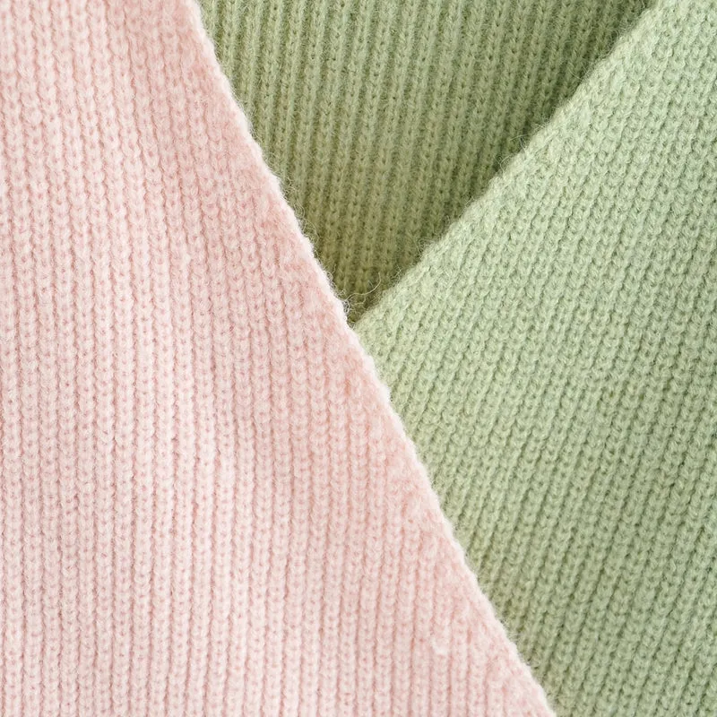 Patchwork Crop Knitted Sweater