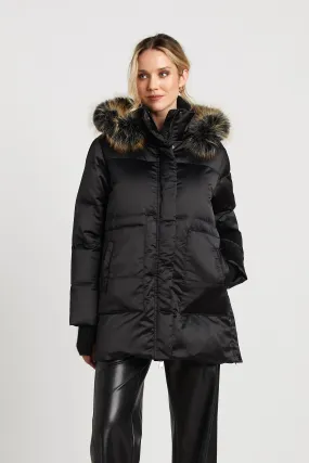 Patsy Hooded Down Coat - Black