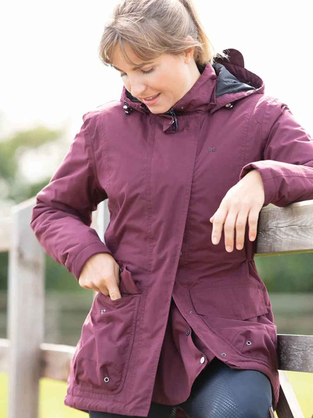 PE Cascata Ladies Waterproof Jacket Wine