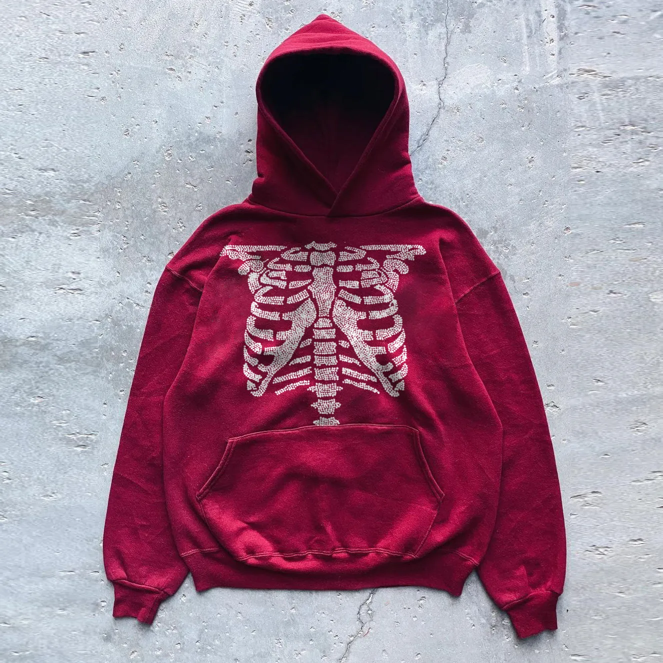 Personalized casual long-sleeved hoodie with rhinestones