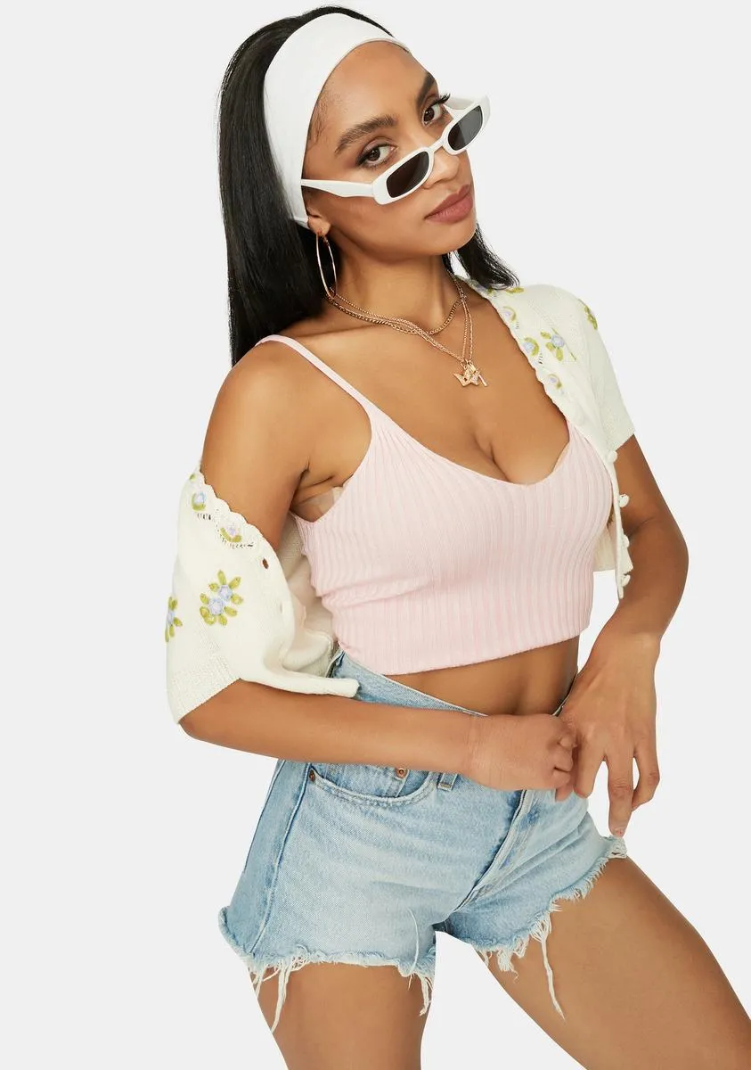 Petal Clique On Speed Dial Knit Crop Tank