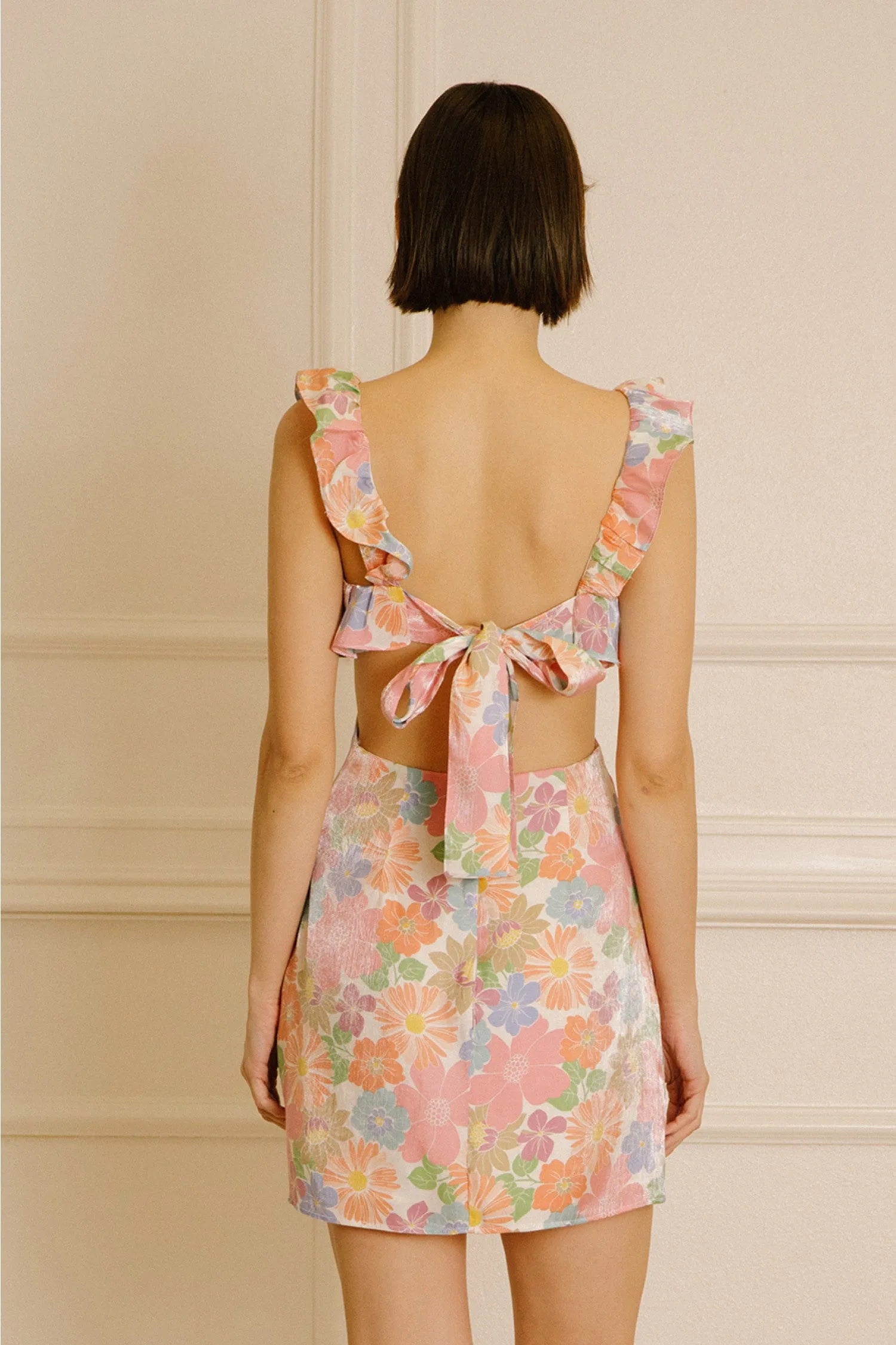 Pink Beige Multi Floral Dress-SPECIAL OCCASION FINAL SALE