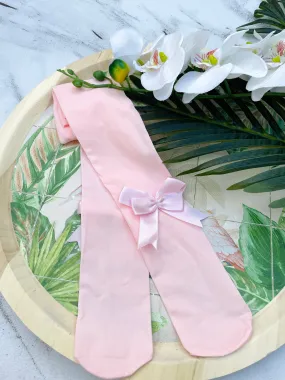 Pink bow tights