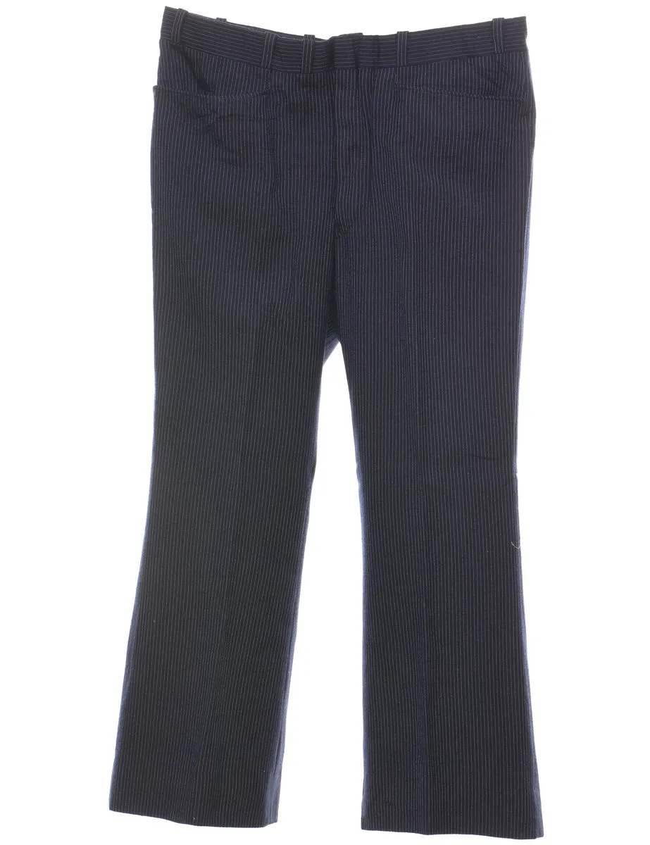 Pinstriped Navy & White Casual Trousers - W35 L28