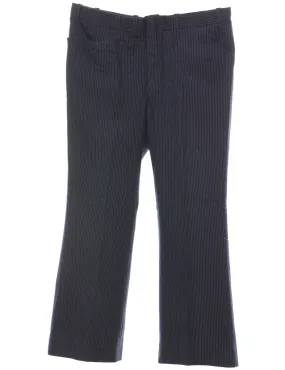 Pinstriped Navy & White Casual Trousers - W35 L28