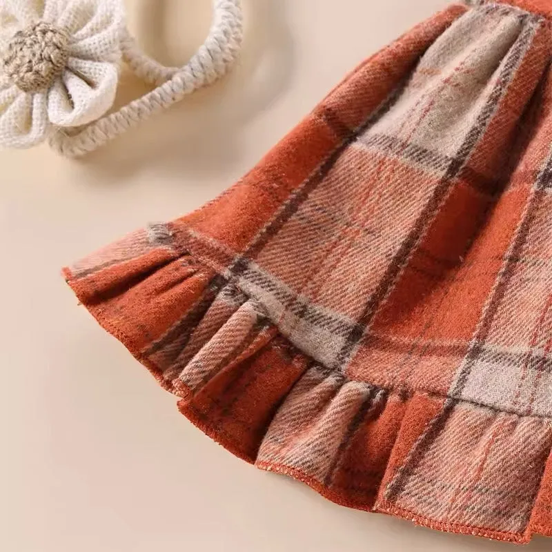 Plaid Ruffle Overall Dress