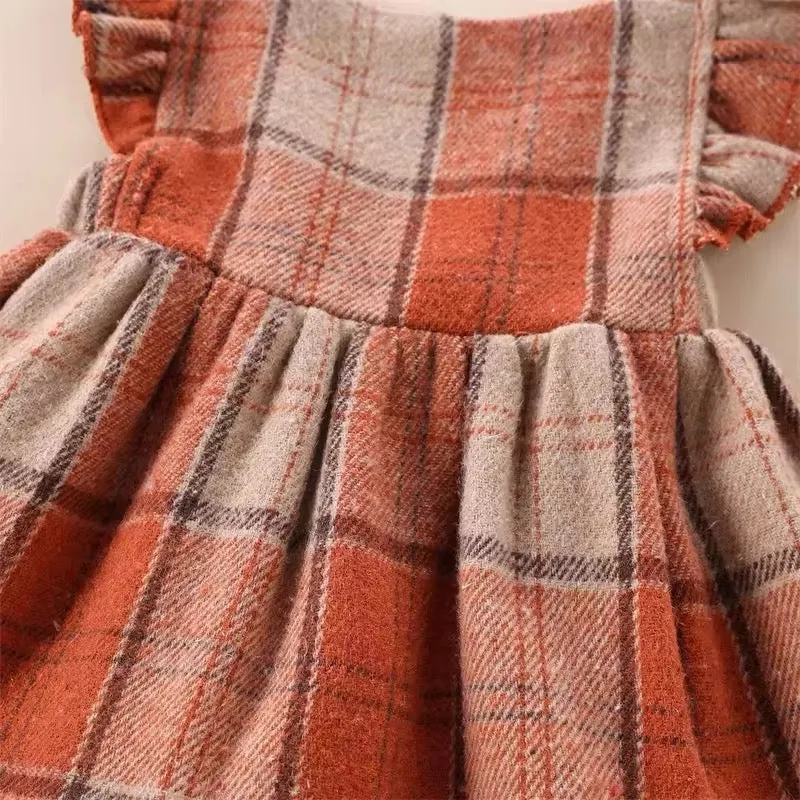 Plaid Ruffle Overall Dress