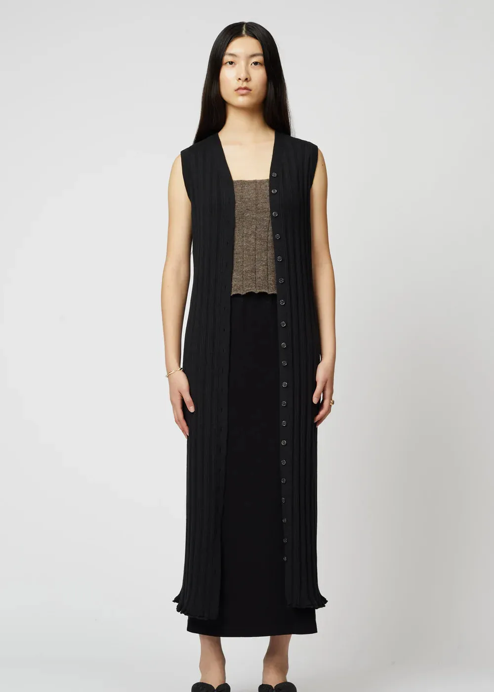 Pointelle Knit Vest Dress - Atelier Delphine