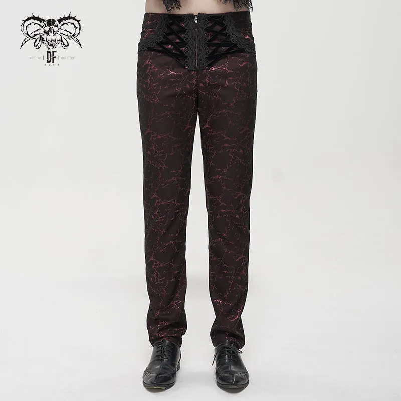 PT15902 Wine Girdle effect Gothic men trousers