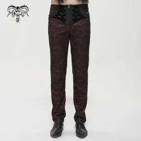 PT15902 Wine Girdle effect Gothic men trousers