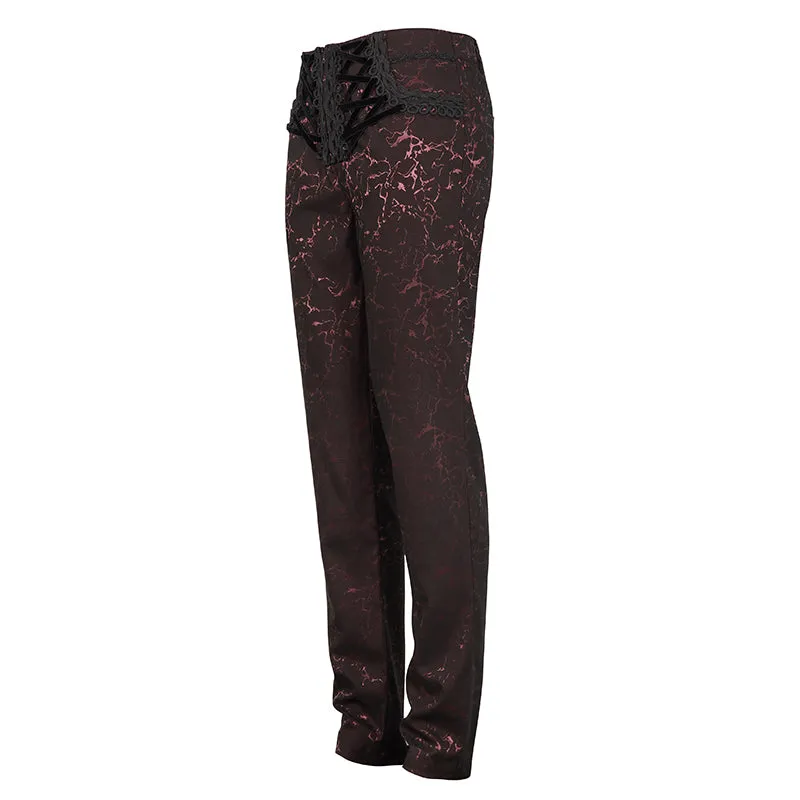 PT15902 Wine Girdle effect Gothic men trousers
