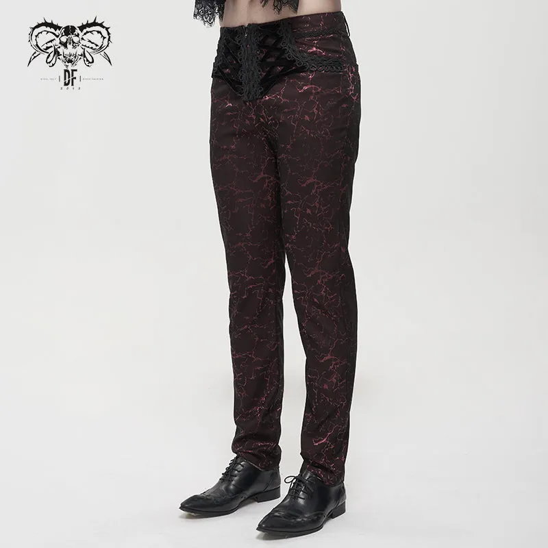 PT15902 Wine Girdle effect Gothic men trousers