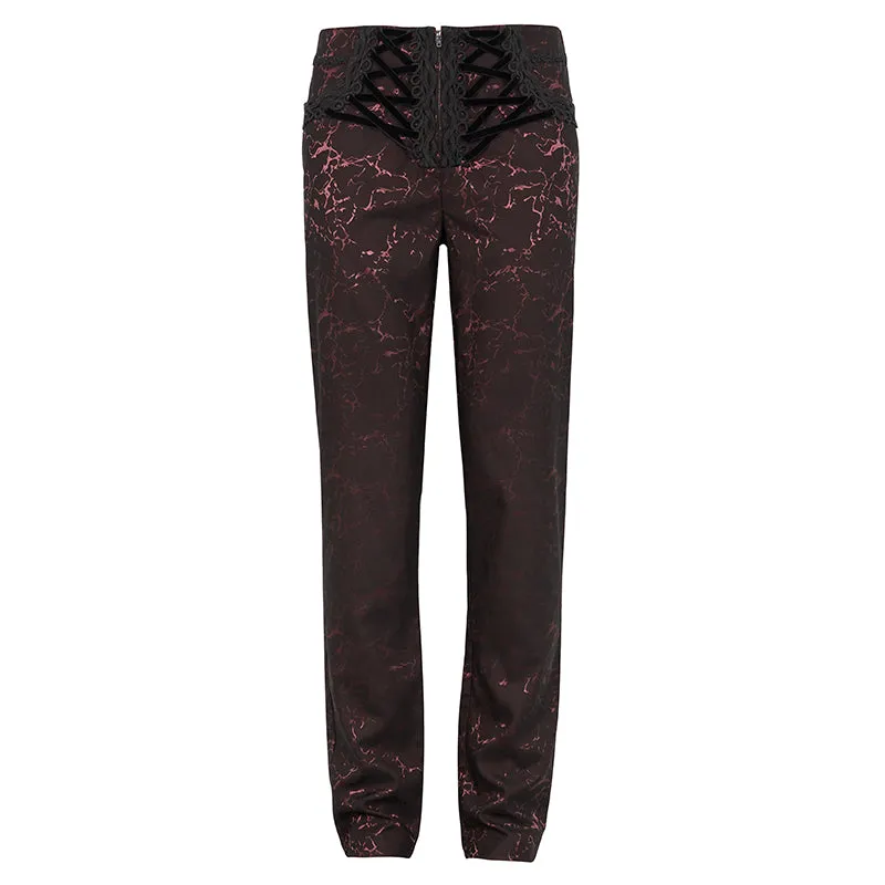 PT15902 Wine Girdle effect Gothic men trousers