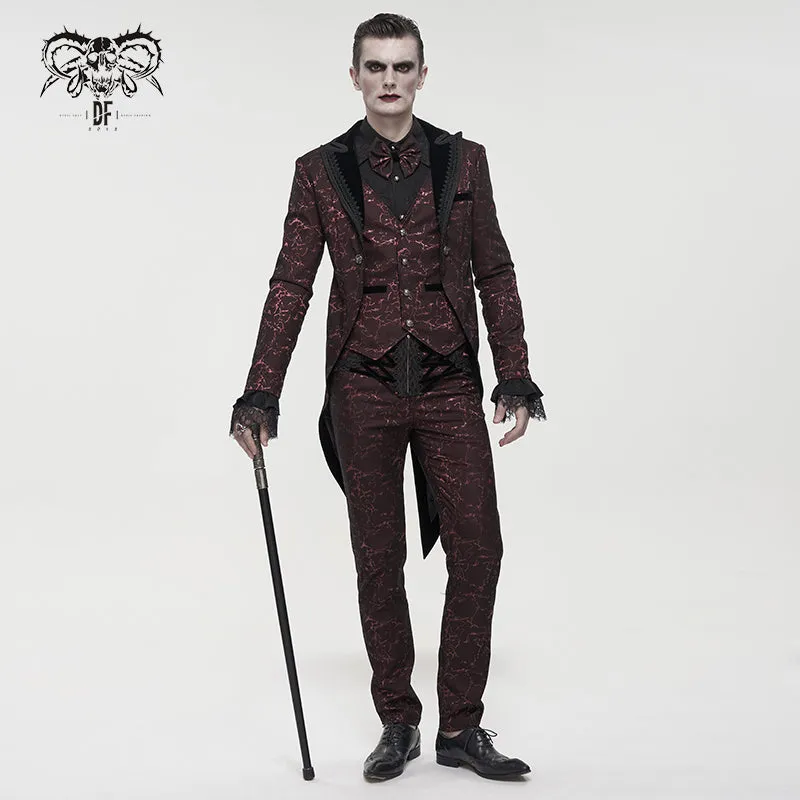 PT15902 Wine Girdle effect Gothic men trousers
