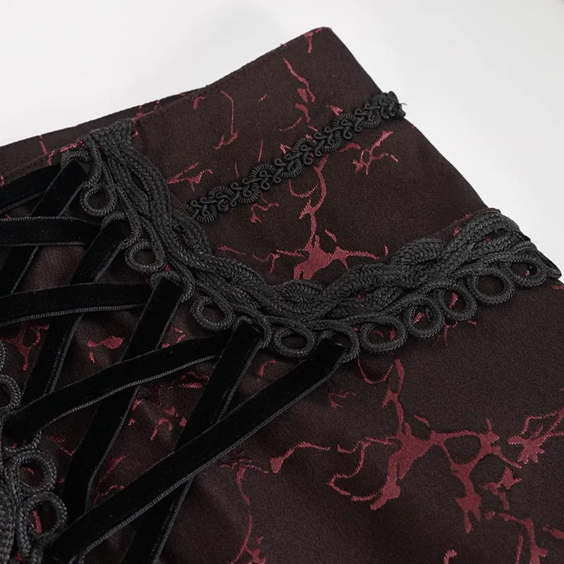 PT15902 Wine Girdle effect Gothic men trousers