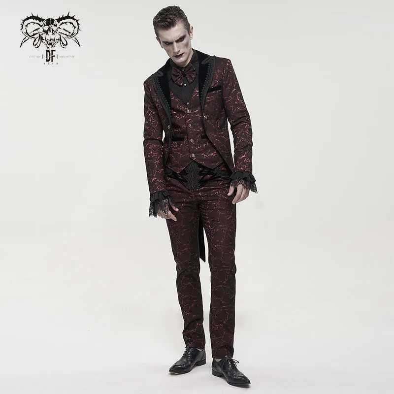 PT15902 Wine Girdle effect Gothic men trousers