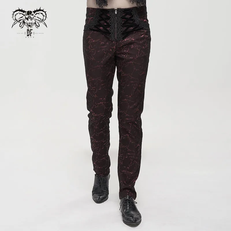 PT15902 Wine Girdle effect Gothic men trousers