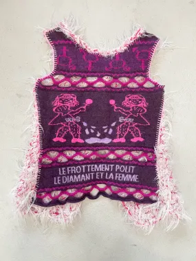 "Peeing girls" hairy crochet vest