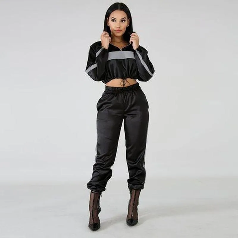 Reflective Set Turn-down Collar Buckle Drawstring