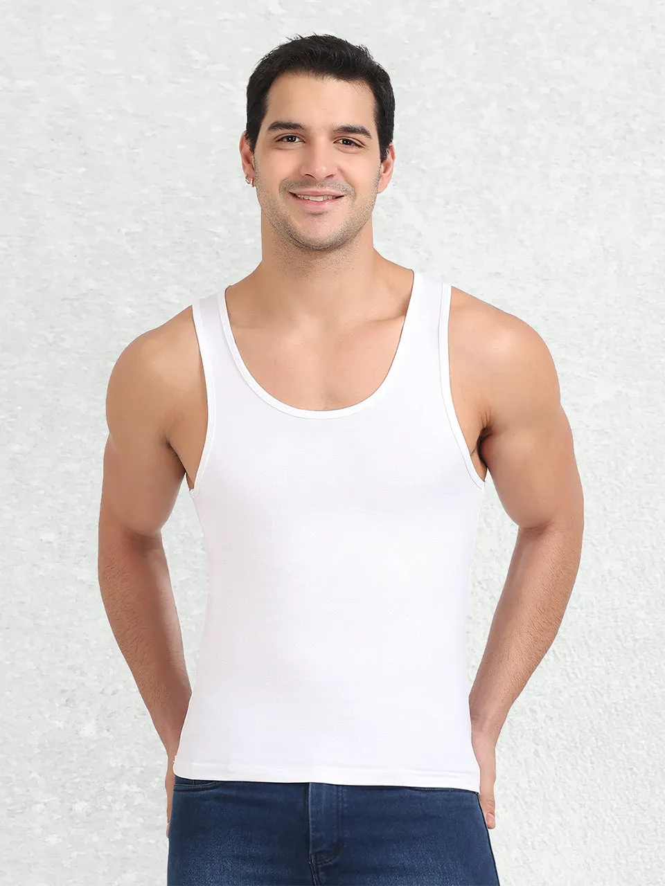 Regular Fit Organic Cotton Comfort Vest for Men-Pack of 5