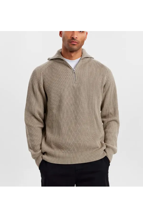 Resteröds Half-Zip Knit Pullover Sand