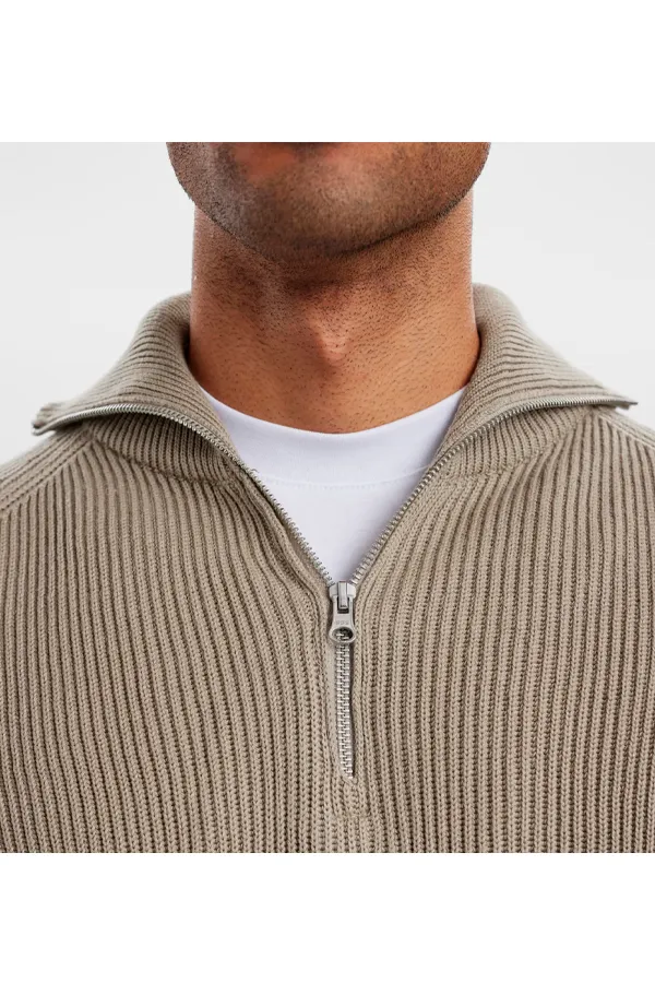 Resteröds Half-Zip Knit Pullover Sand
