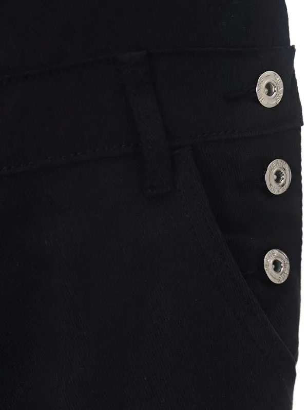 Ripped Denim Backpack Shoulder Straps Overall