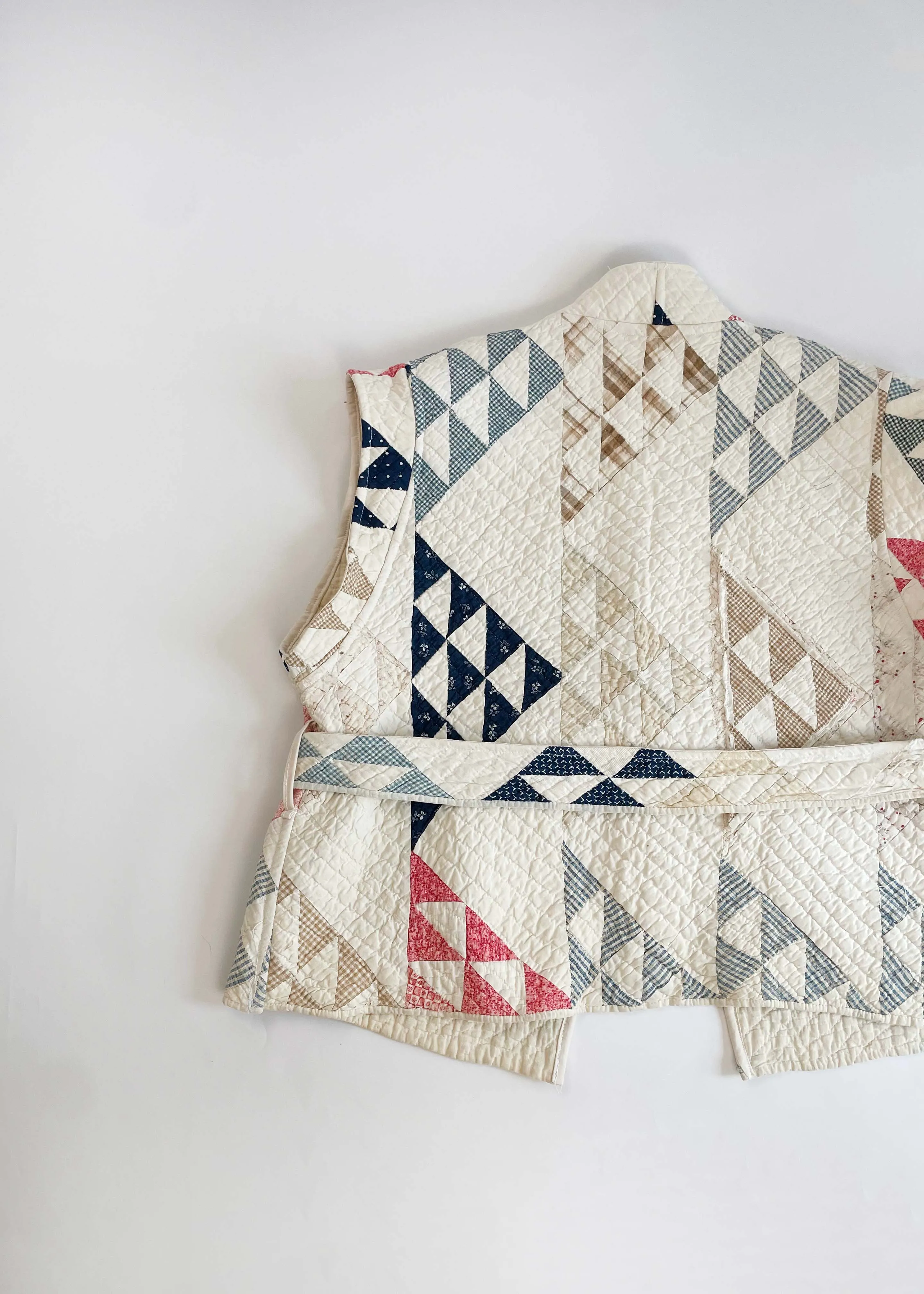 Rosalie Reclaimed Quilted Vest - Navy and Pastel