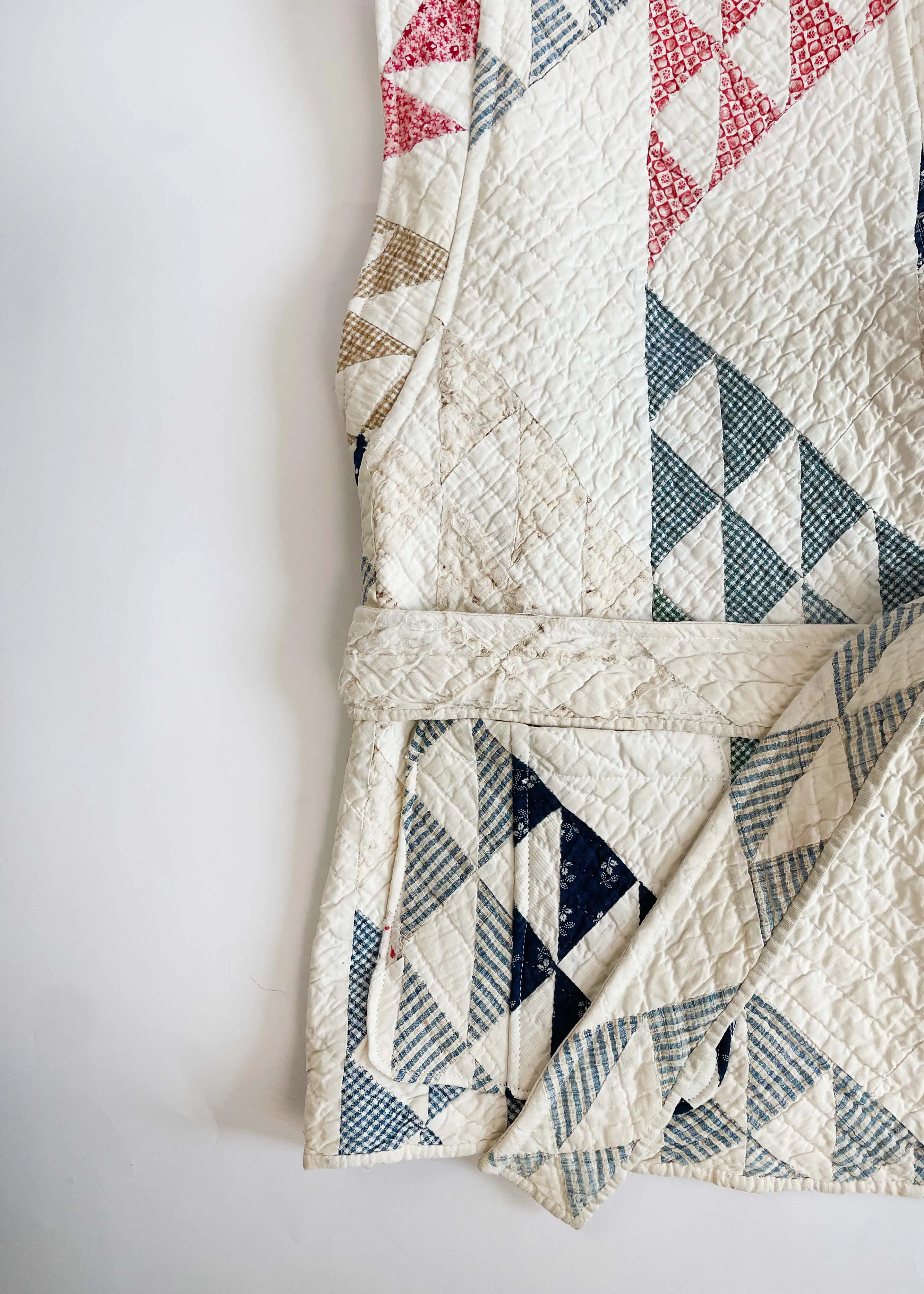 Rosalie Reclaimed Quilted Vest - Navy and Pastel
