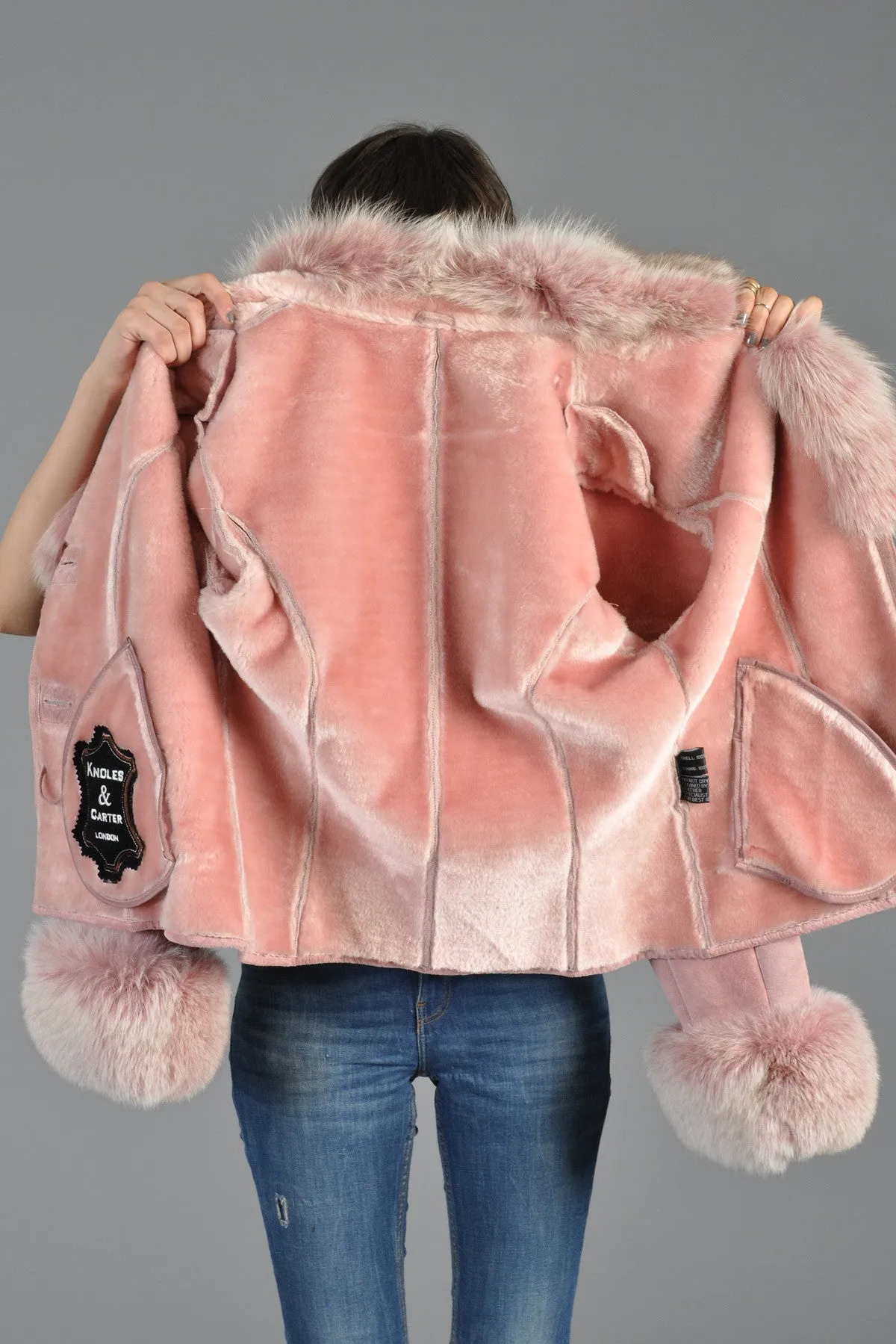 Rose Suede   Fox Fur Jacket