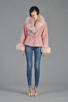 Rose Suede   Fox Fur Jacket