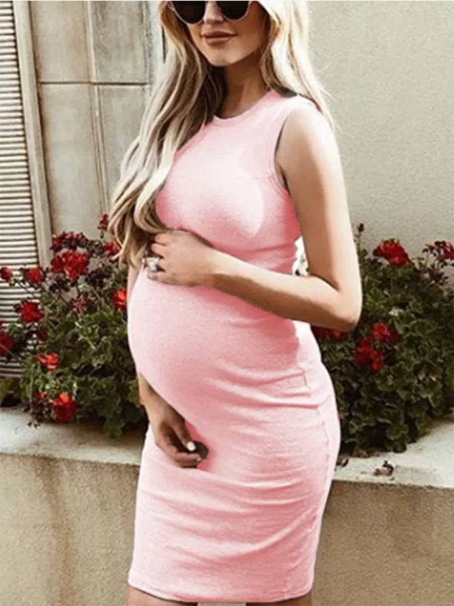 Round Neck Maternity Dress