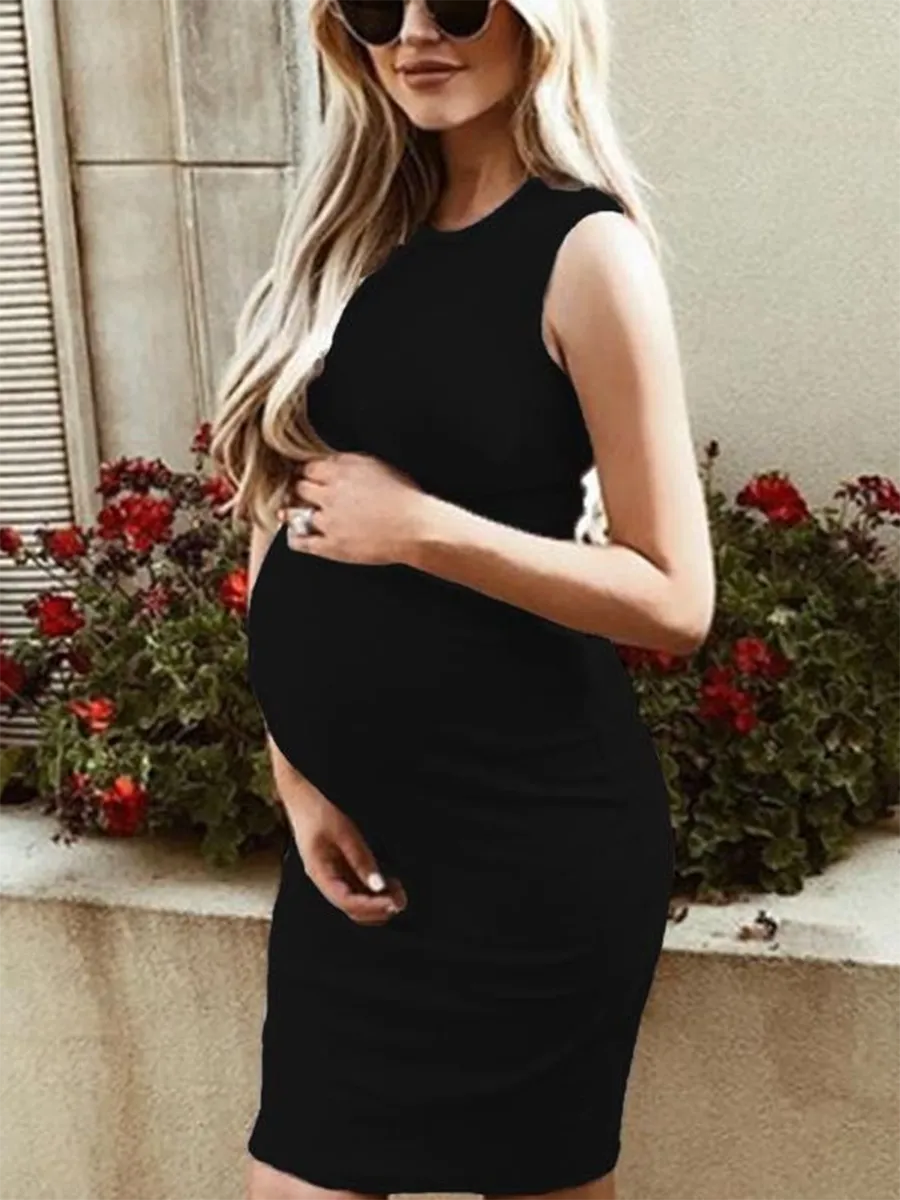 Round Neck Maternity Dress
