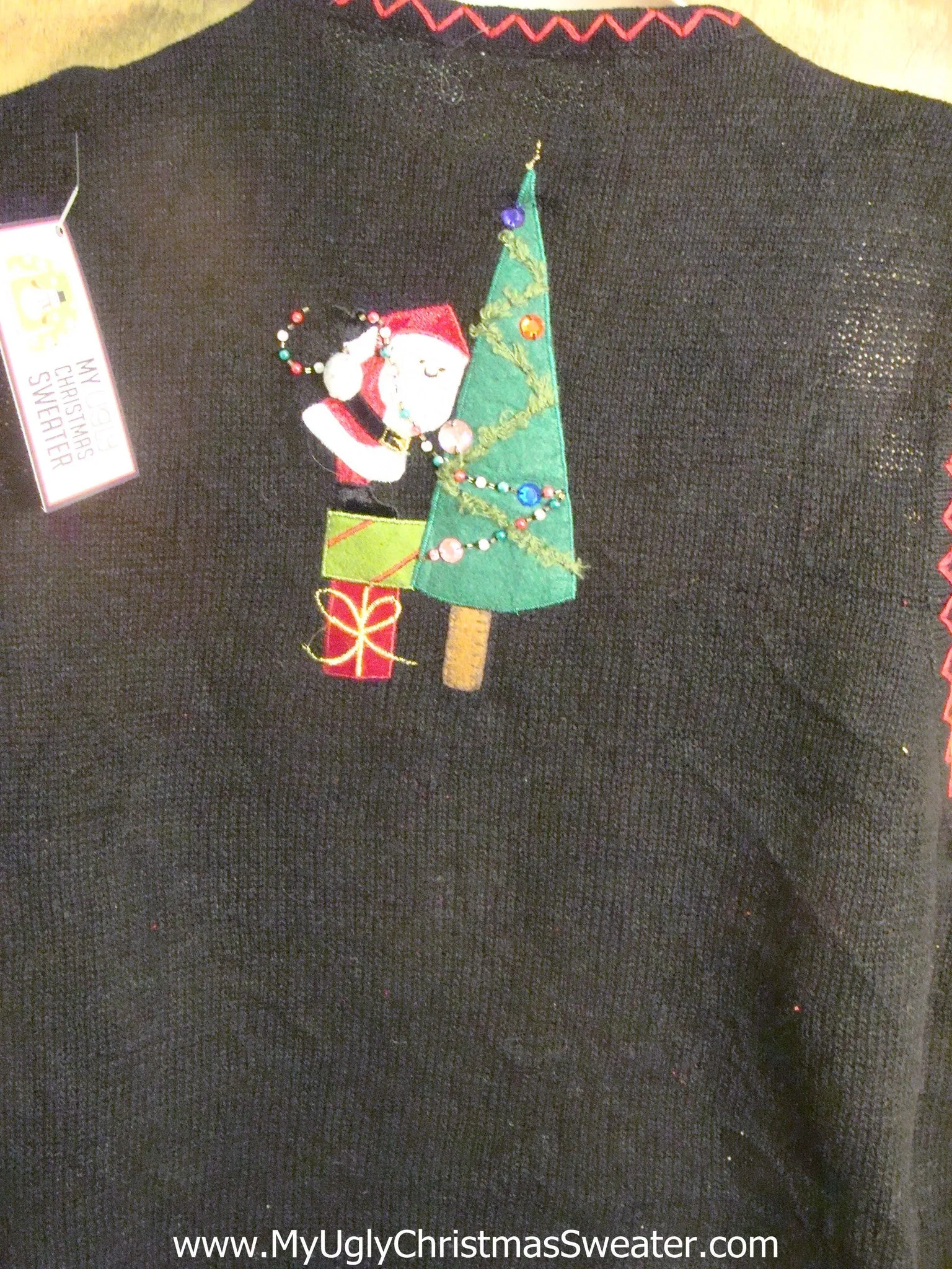 Santas Decorating Trees Funny Christmas Sweater Vest