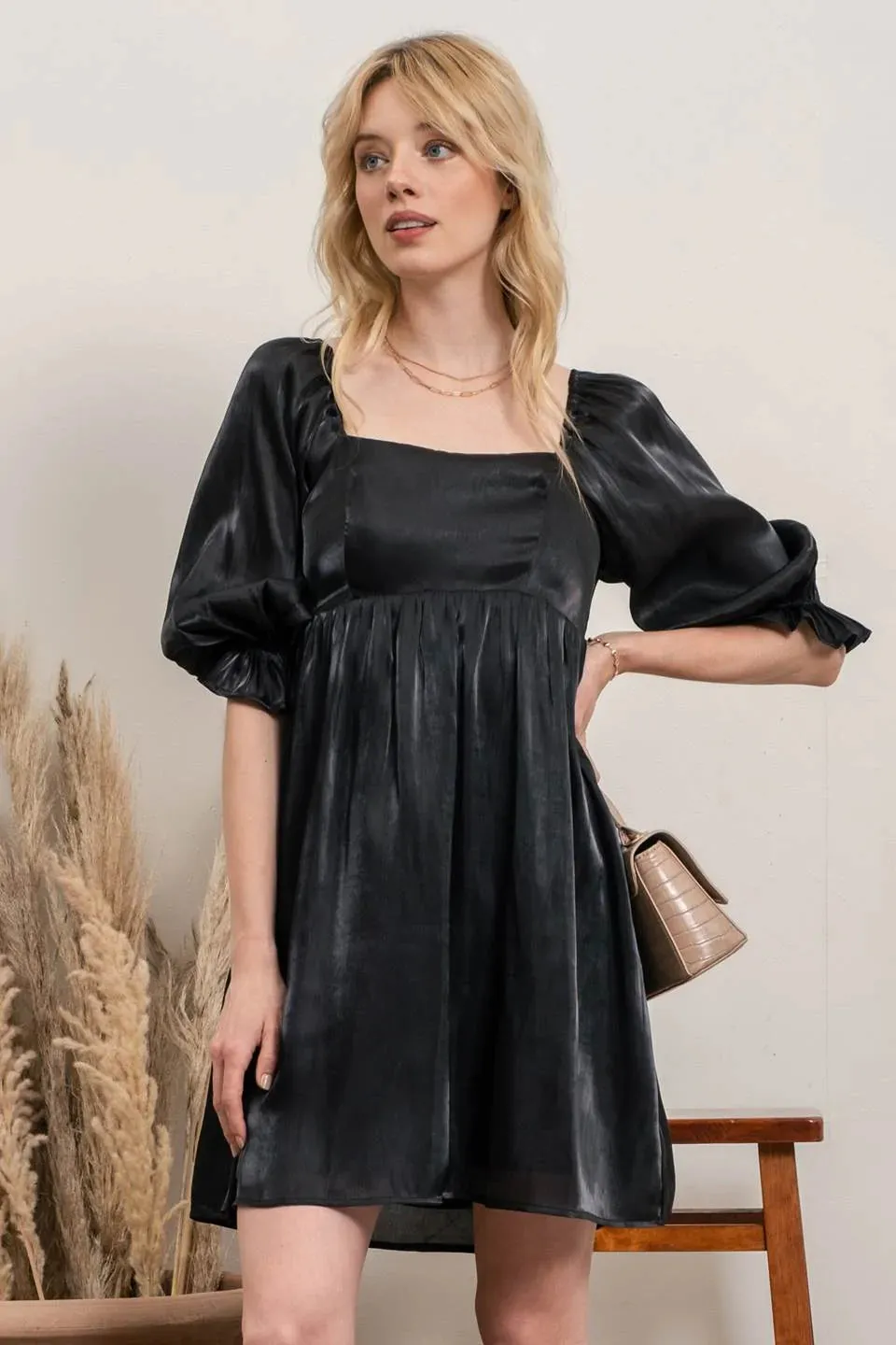 Satin Babydoll Dress