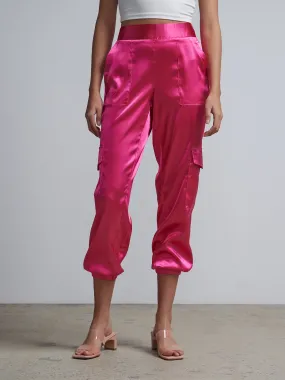 Satin Cargo Pants