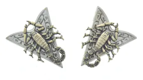 Scorpion Collar Tip, Antique Silver, Made in USA, 1 pair. (CT-02563)