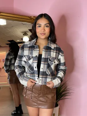 See You Never Plaid Cropped Jacket