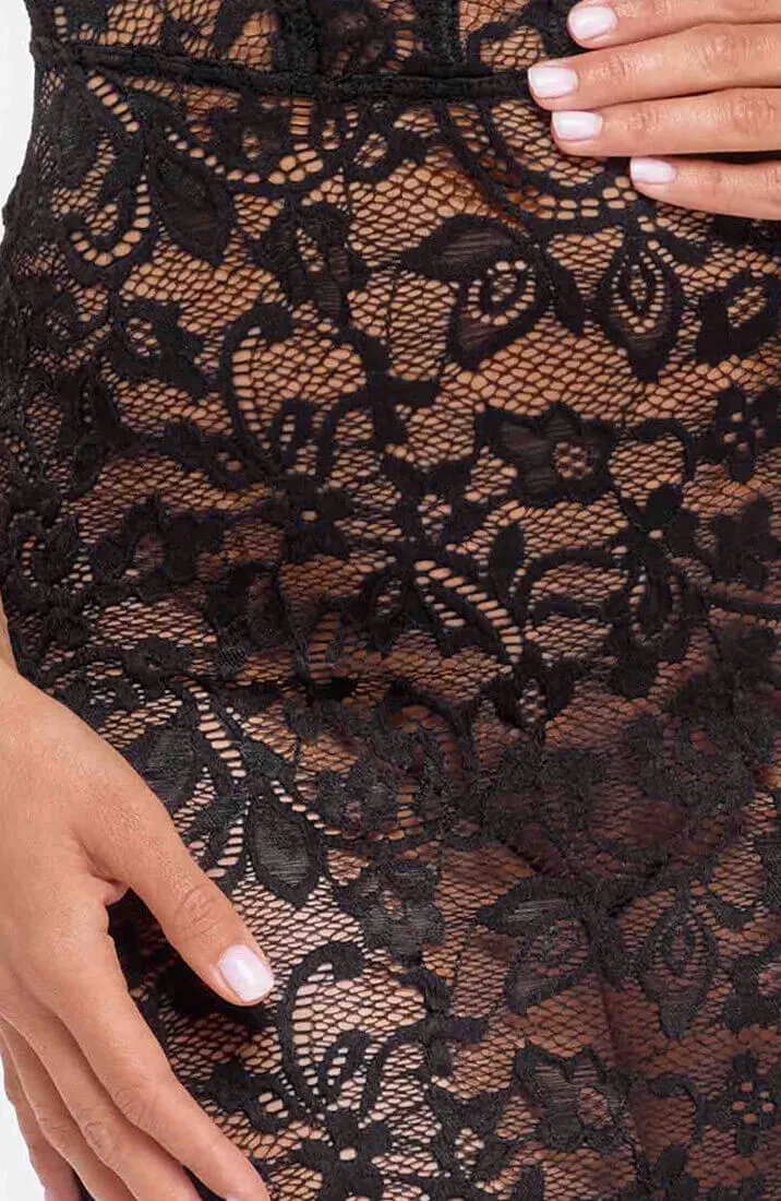 Sheer black lace bodycon dress - Your Confidant