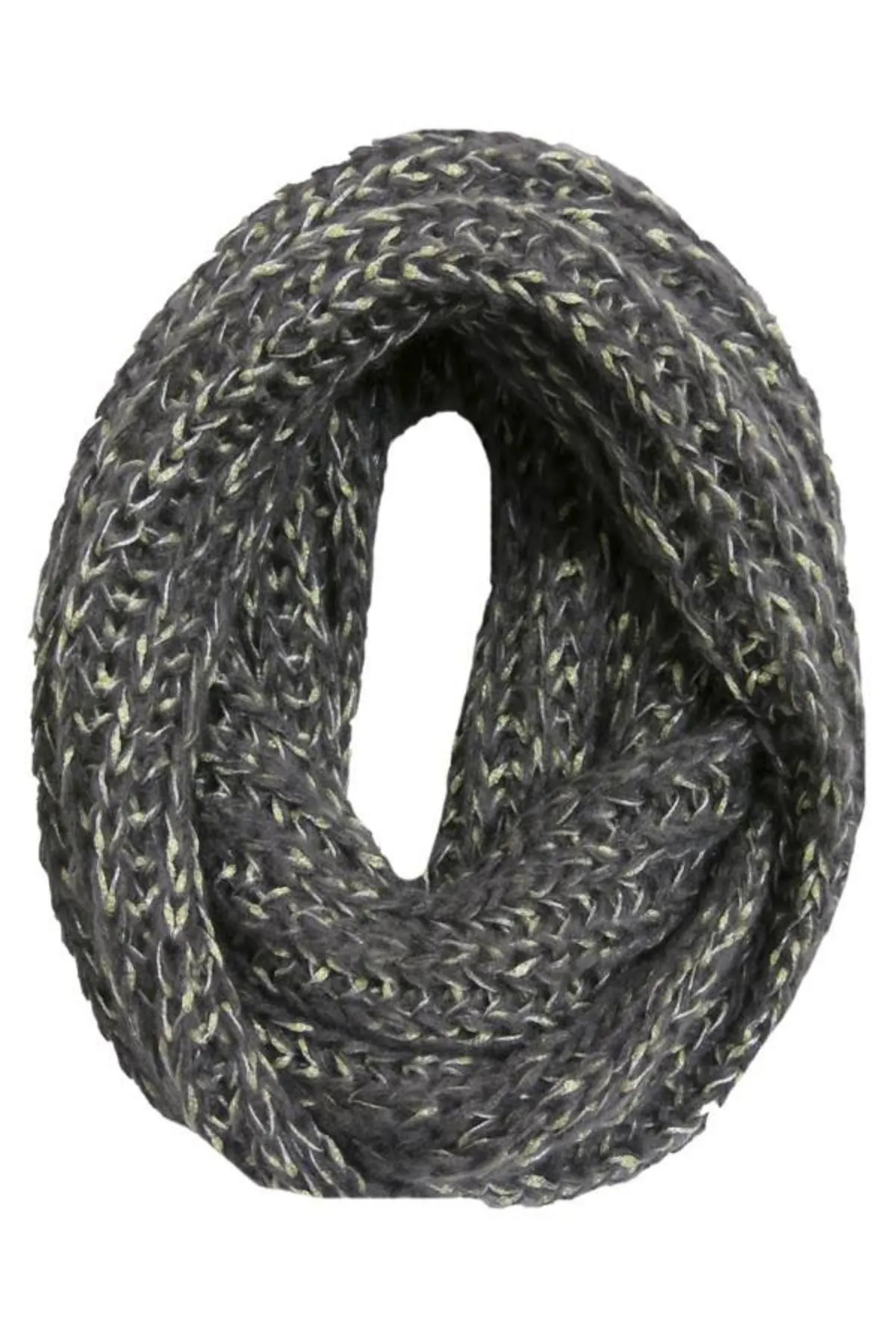 Shimmer Knit Infinity Scarf with Metallic Yarn