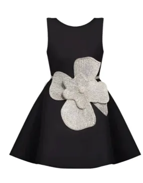 SIRI Big Flower Flare Bodycon Dress